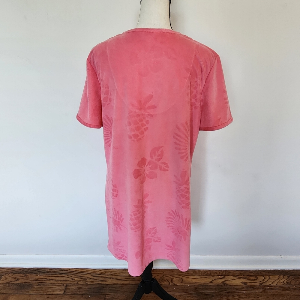 Coral Bay Intimates Short Sleeve Zip Front Terry Robe/Beach Cover Pockets Pink M - Picture 7 of 14